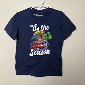 Tucker + Tate Marvel Boys T-shirt Size 3 Navy ’Tis the Season Holiday Kids Xmas